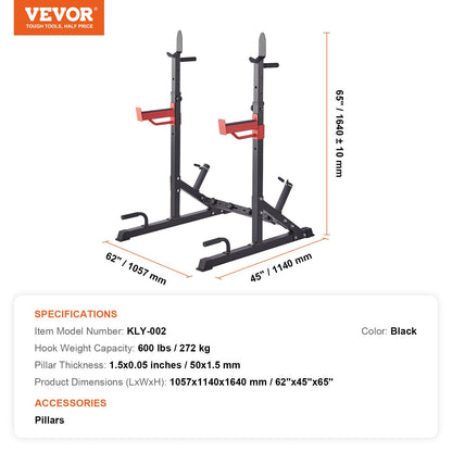 Squat Power Rack Adjustable Heavy Duty Barbell Weight Bench Press Stand - Image 7
