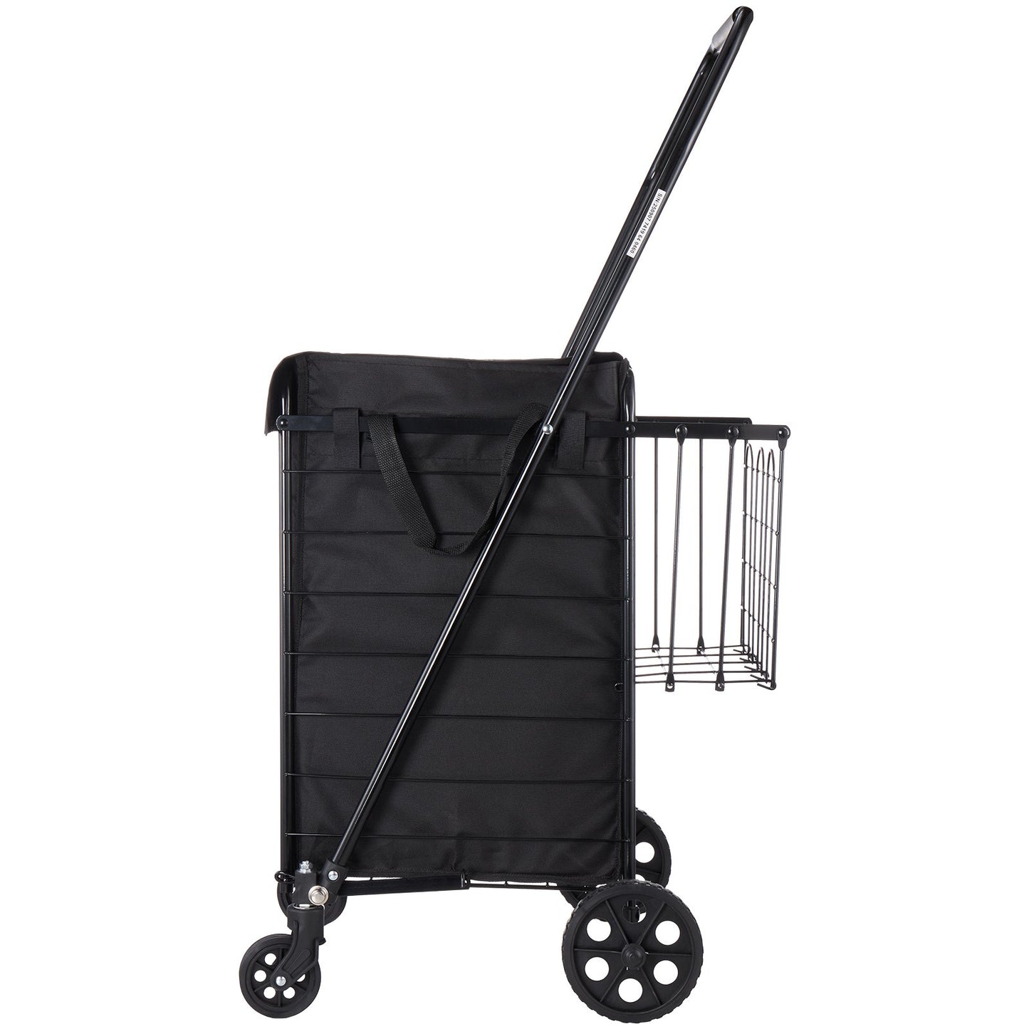 Shopping Cart, Folding Grocery Utility Cart with Dual Baskets, Waterproof Liner & Wheels, 45 KG Large Load Capacity, Heavy Duty Laundry Basket for Laundry, Shopping, Camping, Grocery, Luggage - Image 9
