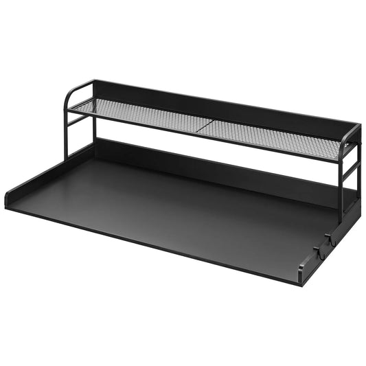 Washer Dryer Countertop with Shelf 54"x27" Wooden Washer Dryer Cover Black - Image 9