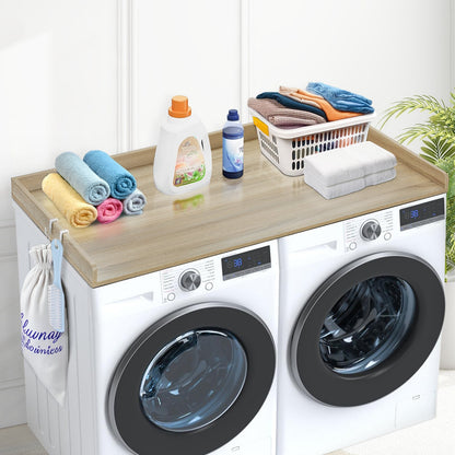 Washer Dryer Countertop, 54" x 27" Wooden Washer and Dryer Countertop, Water-Resistant Laundry Machine Topper Cover with Anti-Slip Pads, for Laundry Room Organization and Storage, Oak - Image 8