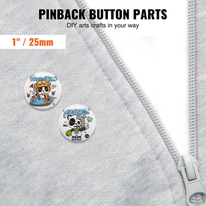 1" 25mm Button Badge Parts Supplies for Button Maker Machine 500 Sets - Image 2
