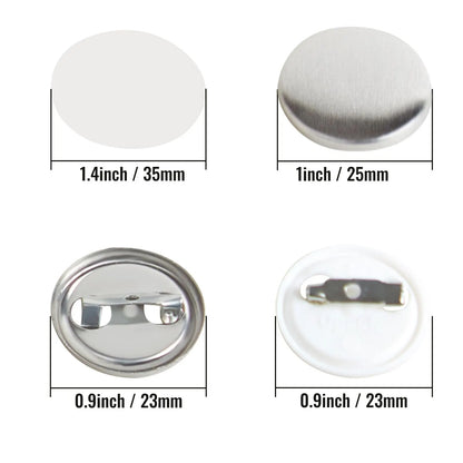1" 25mm Button Badge Parts Supplies for Button Maker Machine 500 Sets - Image 8