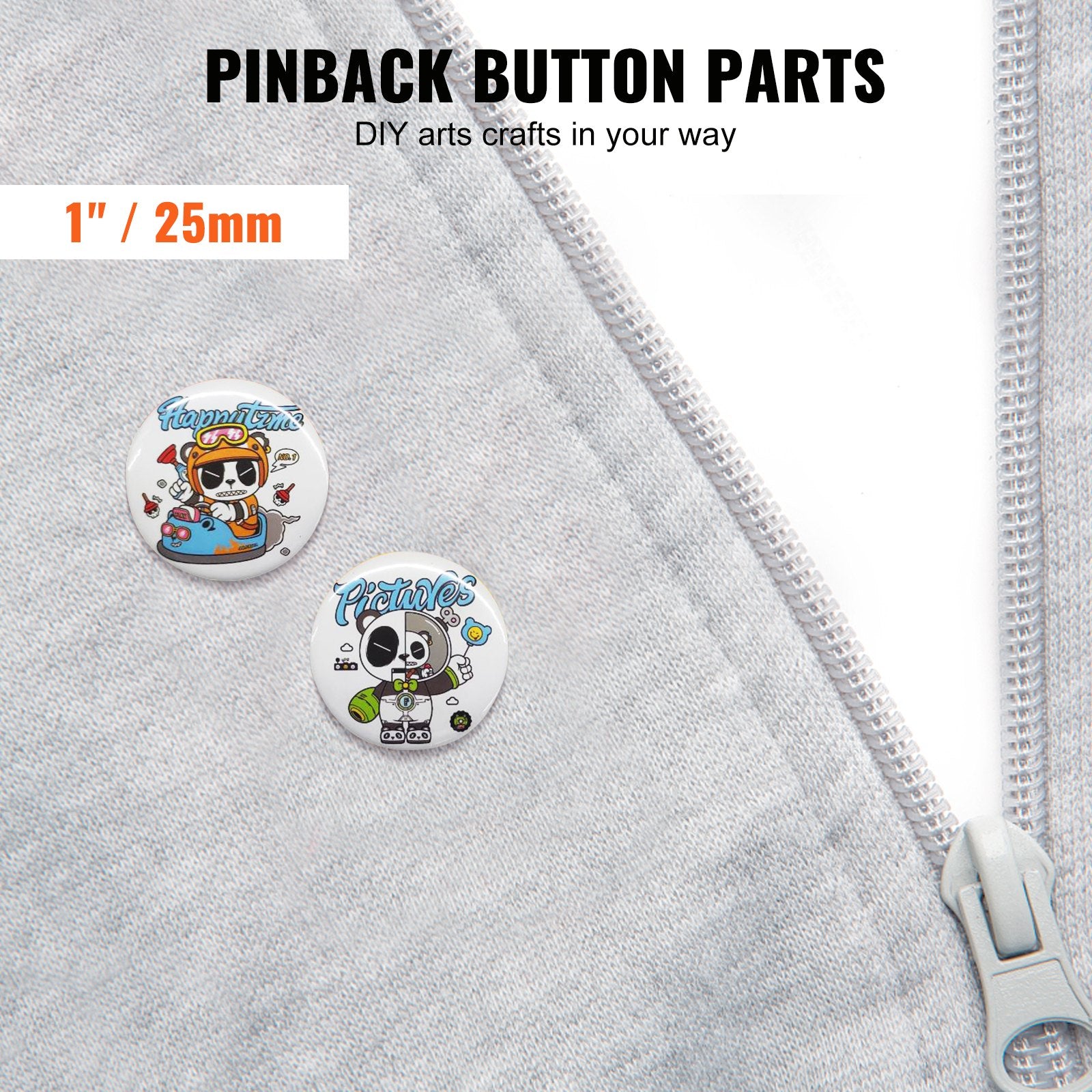 1" 25mm Button Badge Parts Supplies for Button Maker Machine 500 Sets - Image 2