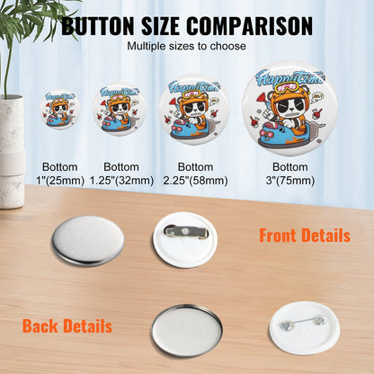 1" 25mm Button Badge Parts Supplies for Button Maker Machine 500 Sets - Image 5