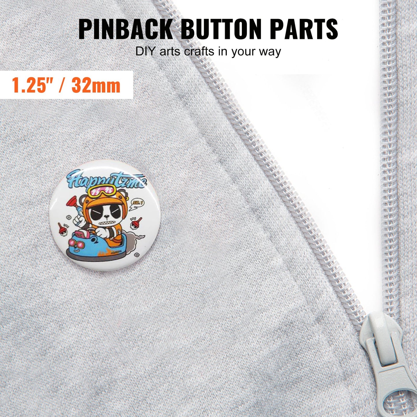 1.25" 32mm Button Badge Parts Supplies for Button Maker Machine 500 Sets - Image 2