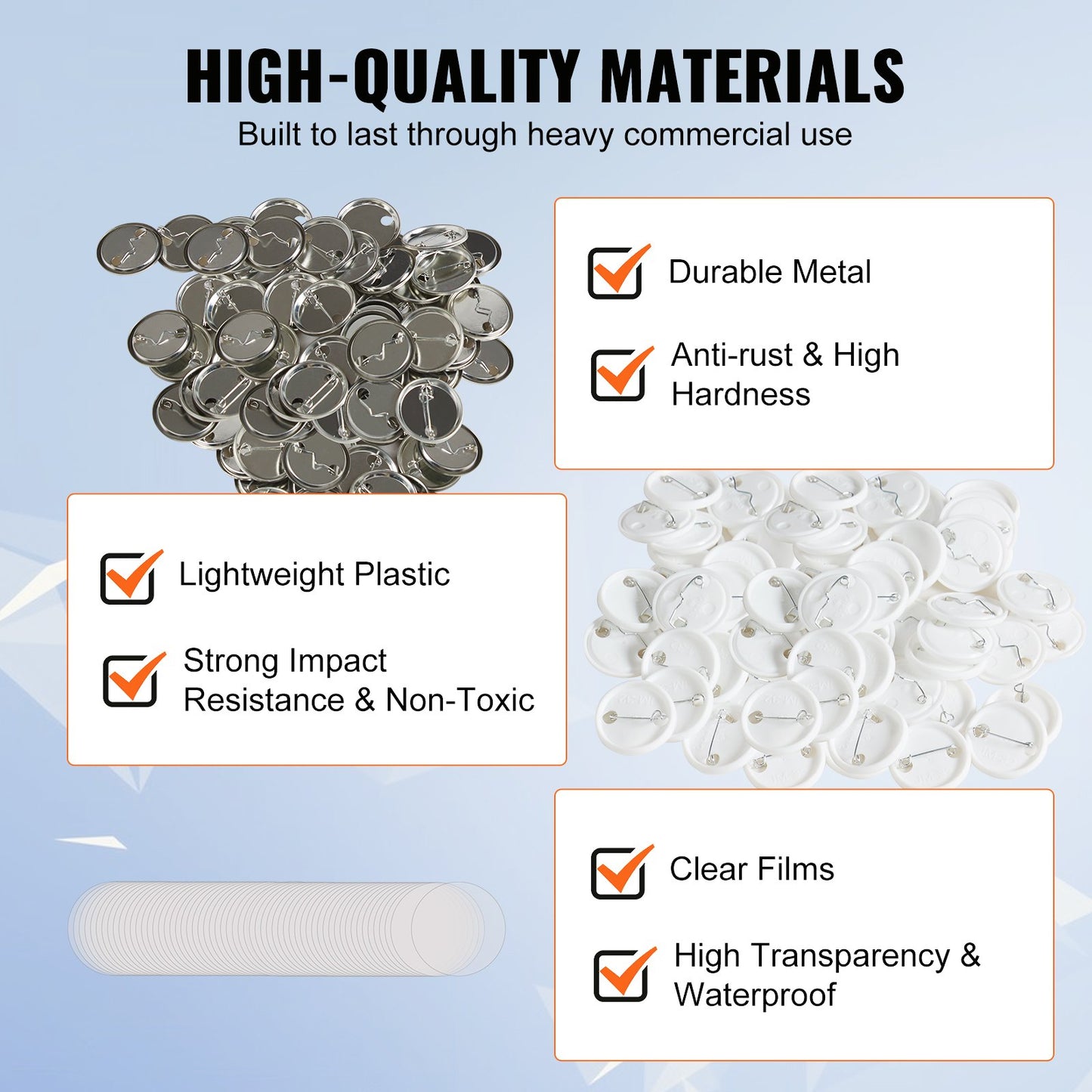 1.25" 32mm Button Badge Parts Supplies for Button Maker Machine 500 Sets - Image 4