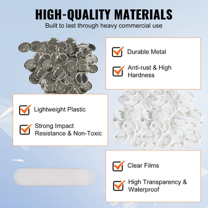 1.25" 32mm Button Badge Parts Supplies for Button Maker Machine 500 Sets - Image 4