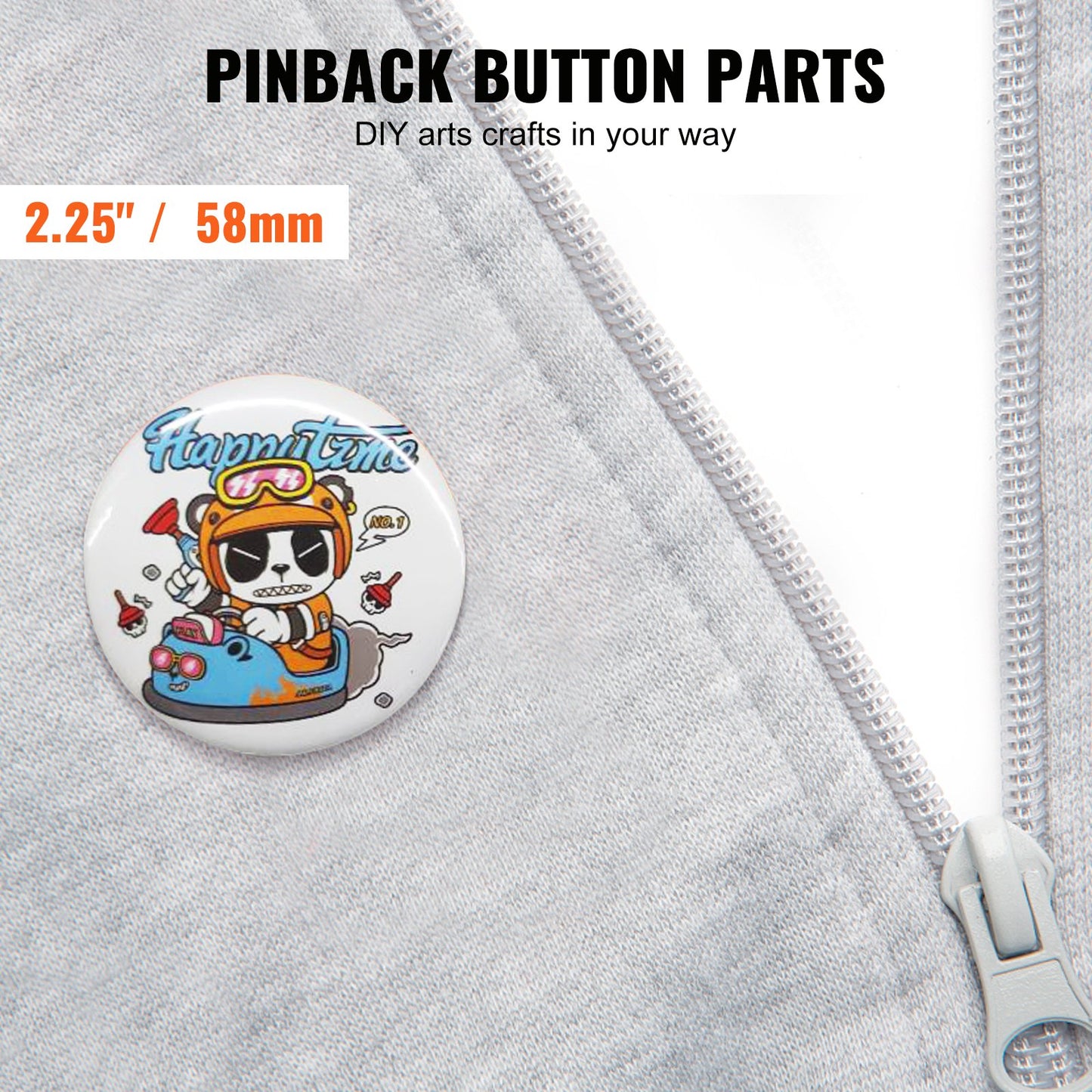 2.25" 58mm Button Badge Parts Supplies for Button Maker Machine 500 Sets - Image 2