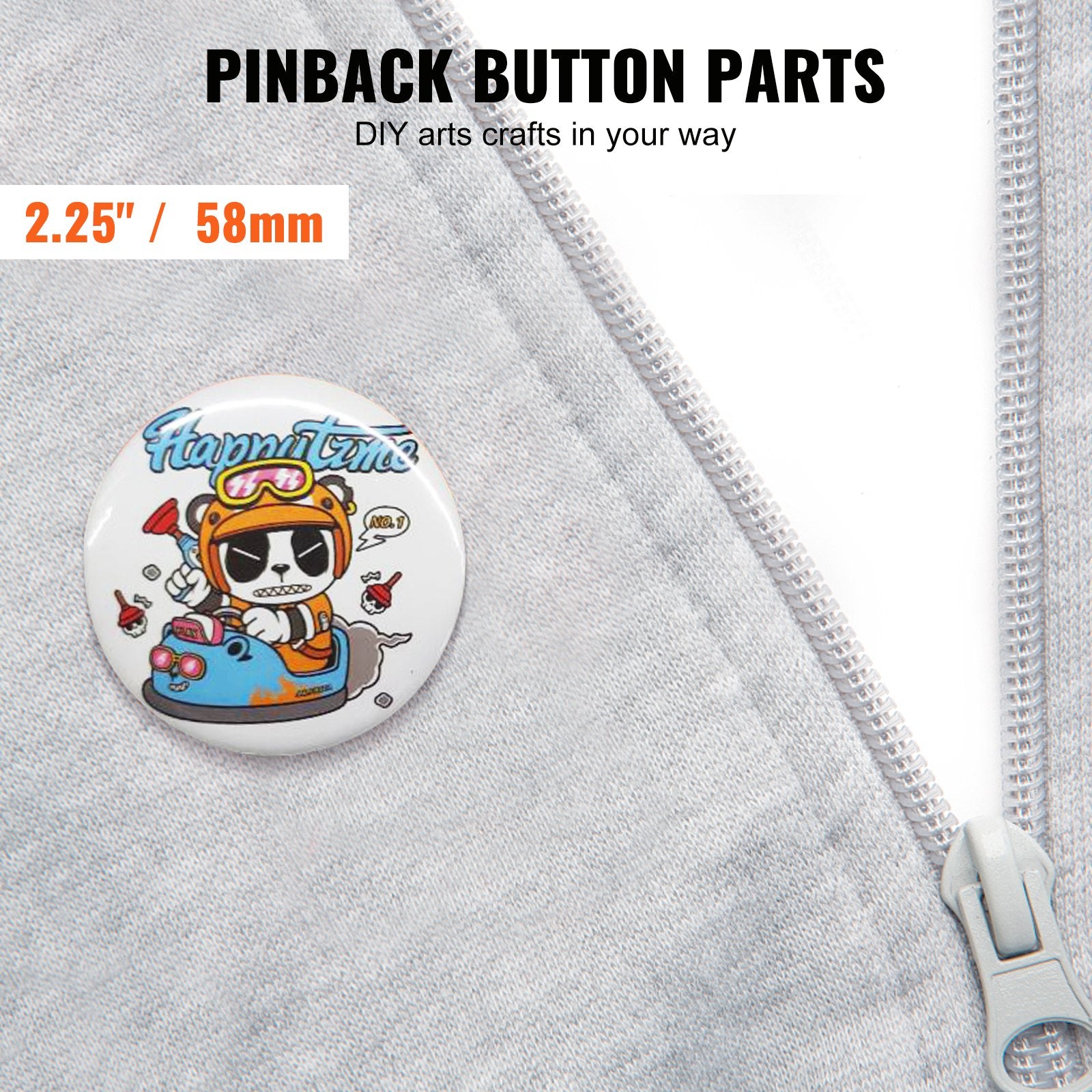 2.25" 58mm Button Badge Parts Supplies for Button Maker Machine 500 Sets - Image 2