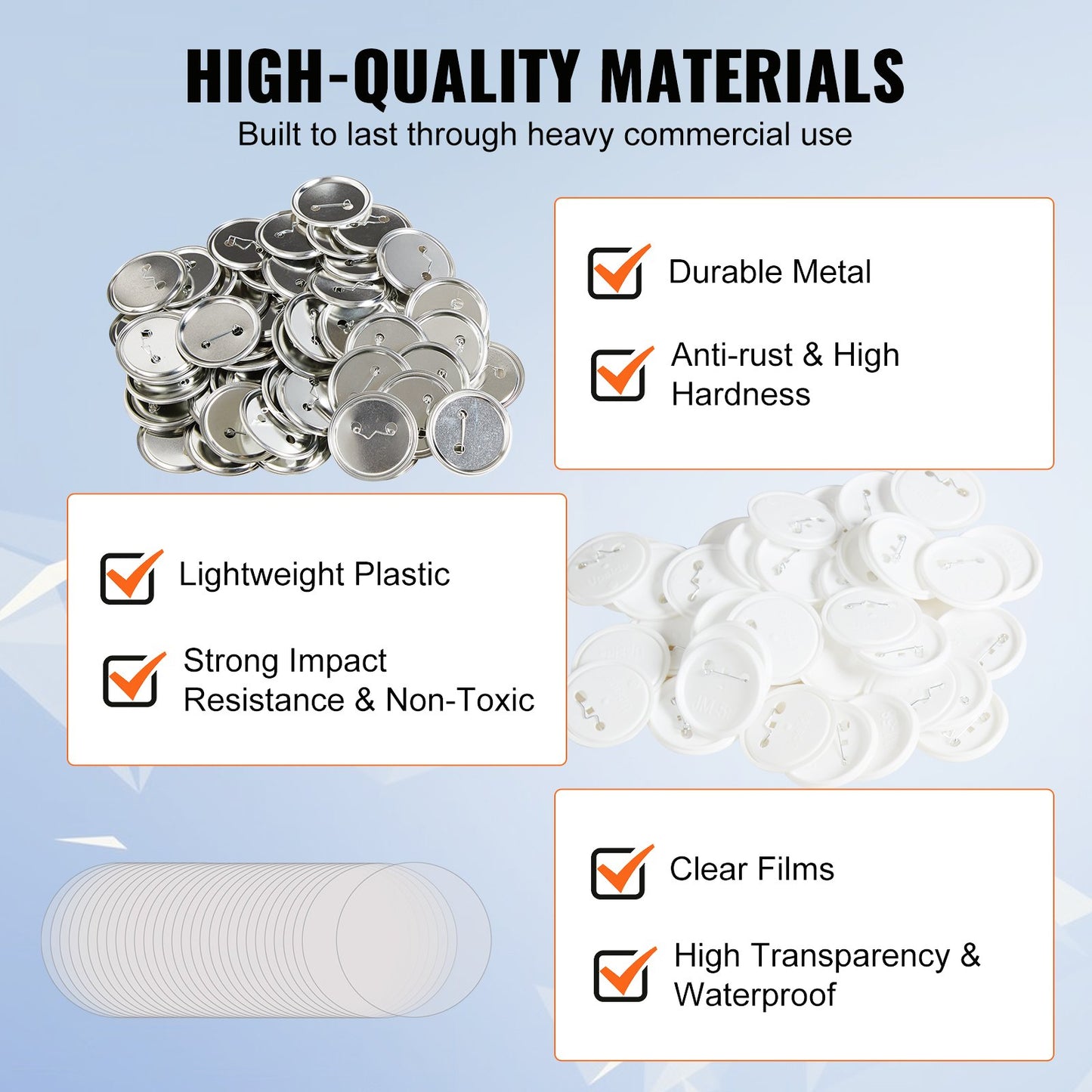 2.25" 58mm Button Badge Parts Supplies for Button Maker Machine 500 Sets - Image 4