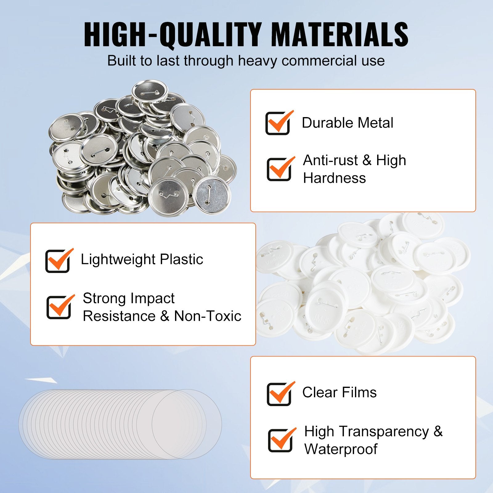 2.25" 58mm Button Badge Parts Supplies for Button Maker Machine 500 Sets - Image 4