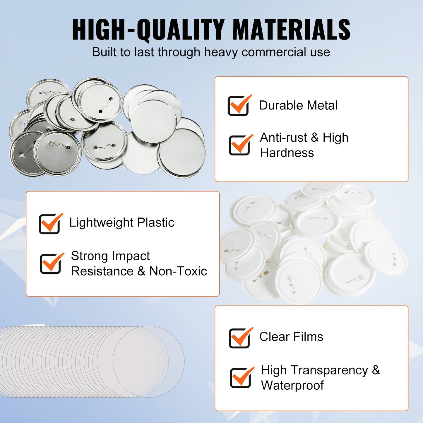 3" 75mm Button Badge Parts Supplies for Button Maker Machine 200 Sets - Image 4