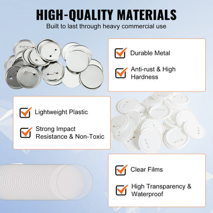 3" 75mm Button Badge Parts Supplies for Button Maker Machine 200 Sets - Image 4
