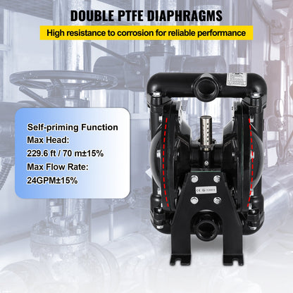 Air-Operated Double Diaphragm Pump 24 GPM 1 Inch Inlet And Outlet - Image 4