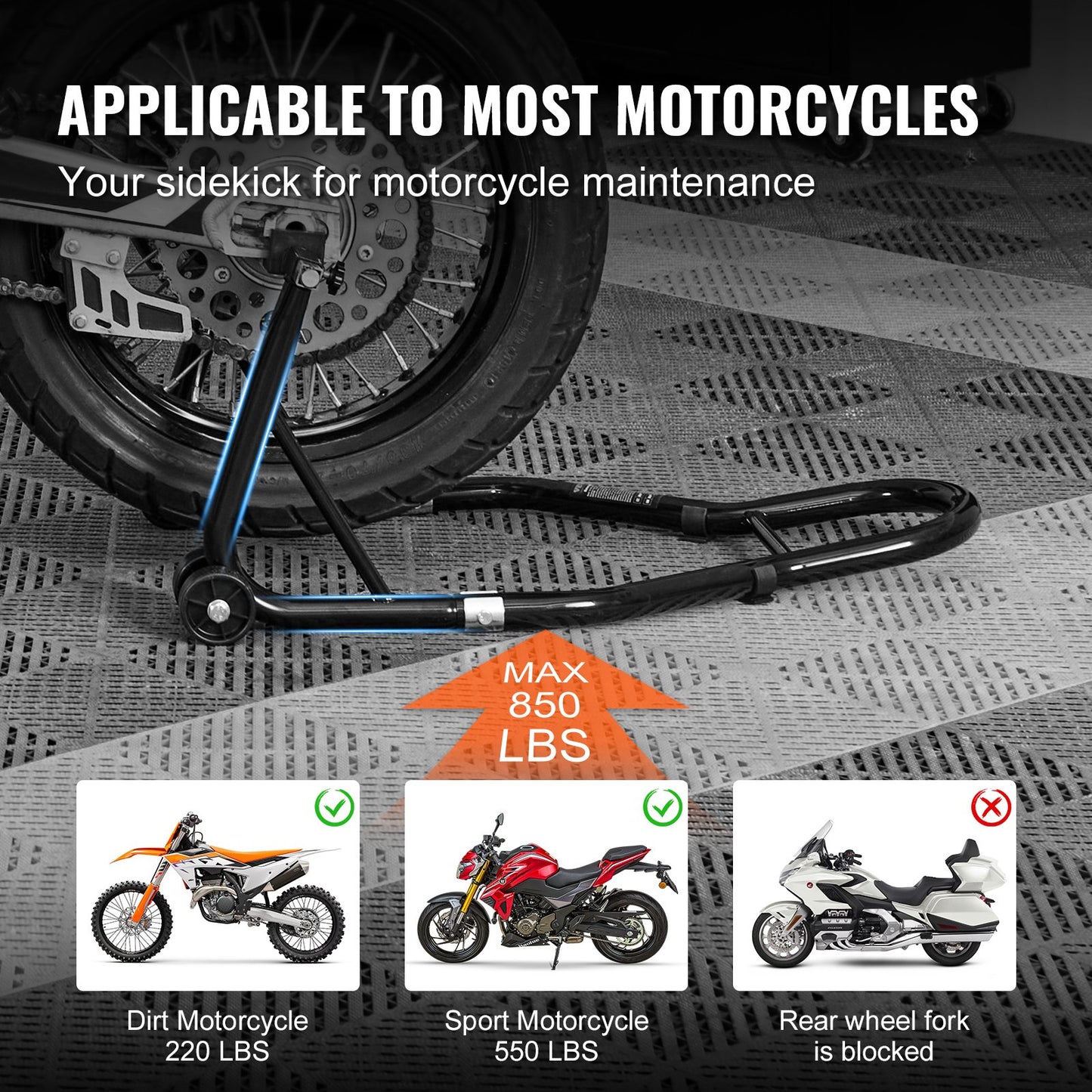 Motorcycle Bike Stand Rear 850 LBS Forklift Spoolift Paddock Swingarm Lift - Image 4