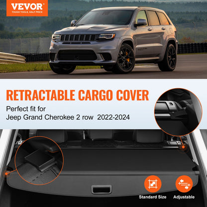 Retractable Cargo Cover for Jeep Grand Cherokee 2 Row 2022-2024 OEM Design - Image 2