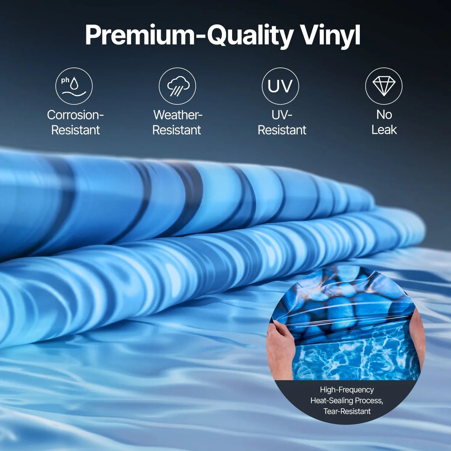Oval Pool Liner 15x30ft Unibead Style Pool Liner 52in Wall Height - Image 5