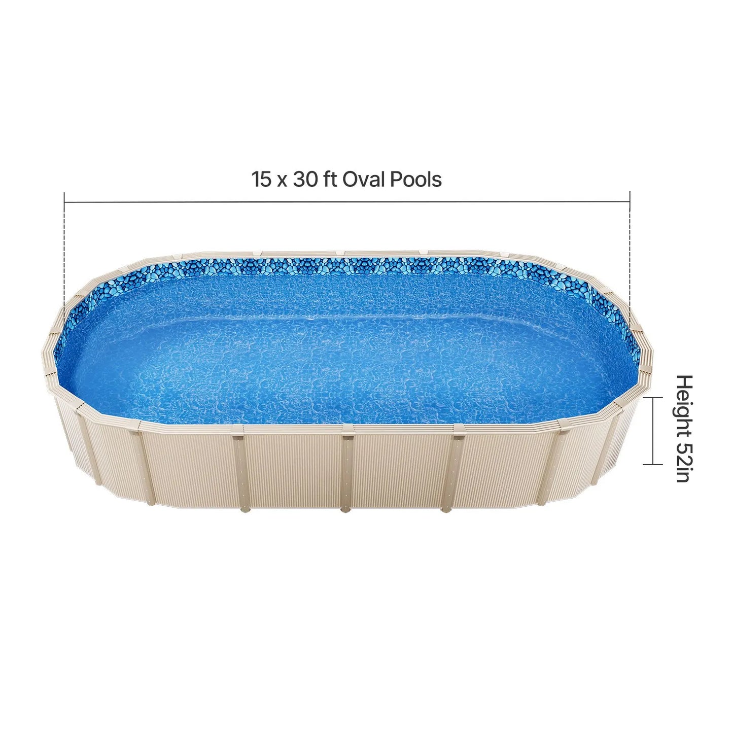 Oval Pool Liner 15x30ft Unibead Style Pool Liner 52in Wall Height - Image 8
