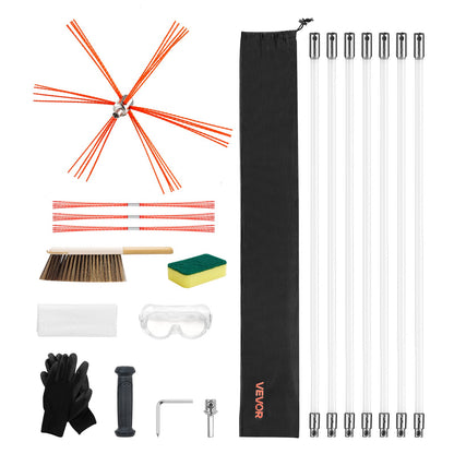Chimney Sweep Kit, 7m Maximum Extendable Length Chimney Brush, Chimneys Cleaning Kit with Bristle Replacements & Goggles, 90° Bendable Fireplace Cleaning Tool, for Square, Rectangle Chimneys - Image 9