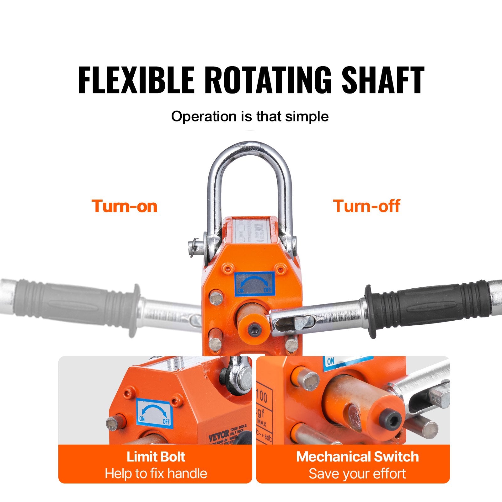 Magnetic Lifter, 100 kg/220 lbs Pulling Capacity, 2.5 Safety Factor, Neodymium & Steel, Lifting Magnet with Release, Permanent Lift Magnets, Heavy Duty Magnet for Hoist, Shop Crane, Block, Board - Image 5