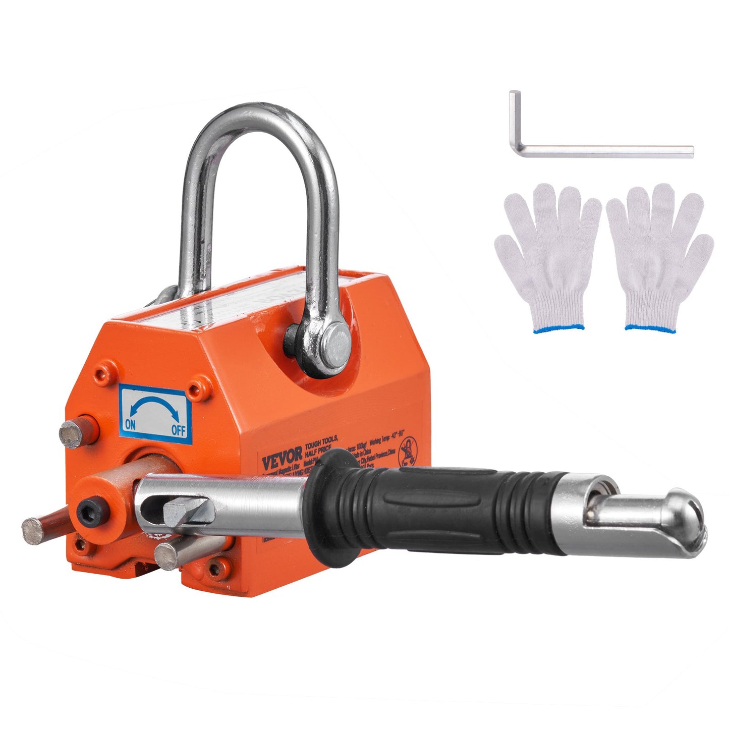Magnetic Lifter, 100 kg/220 lbs Pulling Capacity, 2.5 Safety Factor, Neodymium & Steel, Lifting Magnet with Release, Permanent Lift Magnets, Heavy Duty Magnet for Hoist, Shop Crane, Block, Board - Image 9