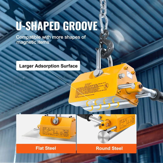 Magnetic Lifter, 300 kg Pulling Capacity, 2.5 Safety Factor, Neodymium & Steel, Lifting Magnet with Release, Permanent Lift Magnets, Heavy Duty Magnet for Hoist, Shop Crane, Block, Board - Image 6