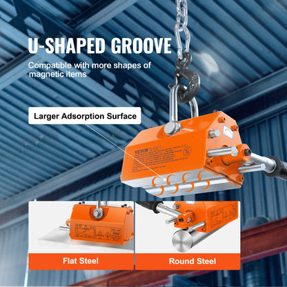 Magnetic Lifter, 300 kg Pulling Capacity, 2.5 Safety Factor, Neodymium & Steel, Lifting Magnet with Release, Permanent Lift Magnets, Heavy Duty Magnet for Hoist, Shop Crane, Block, Board - Image 6
