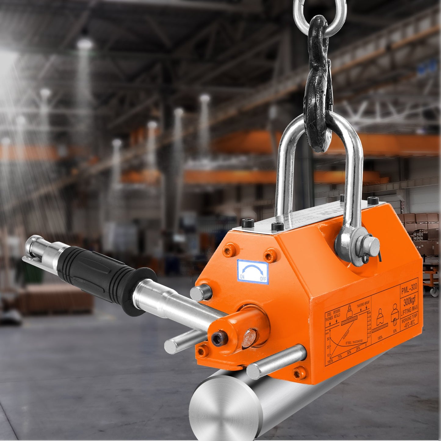 Magnetic Lifter, 300 kg Pulling Capacity, 2.5 Safety Factor, Neodymium & Steel, Lifting Magnet with Release, Permanent Lift Magnets, Heavy Duty Magnet for Hoist, Shop Crane, Block, Board - Image 8