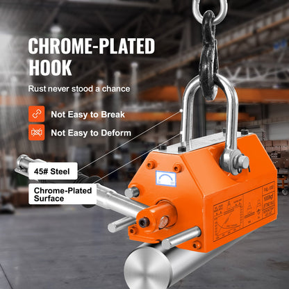 Magnetic Lifter, 1000kg Pulling Capacity, 2.5 Safety Factor, Neodymium & Steel, Lifting Magnet with Release, Permanent Lift Magnets, Heavy Duty Magnet for Hoist, Shop Crane, Block, Board - Image 4