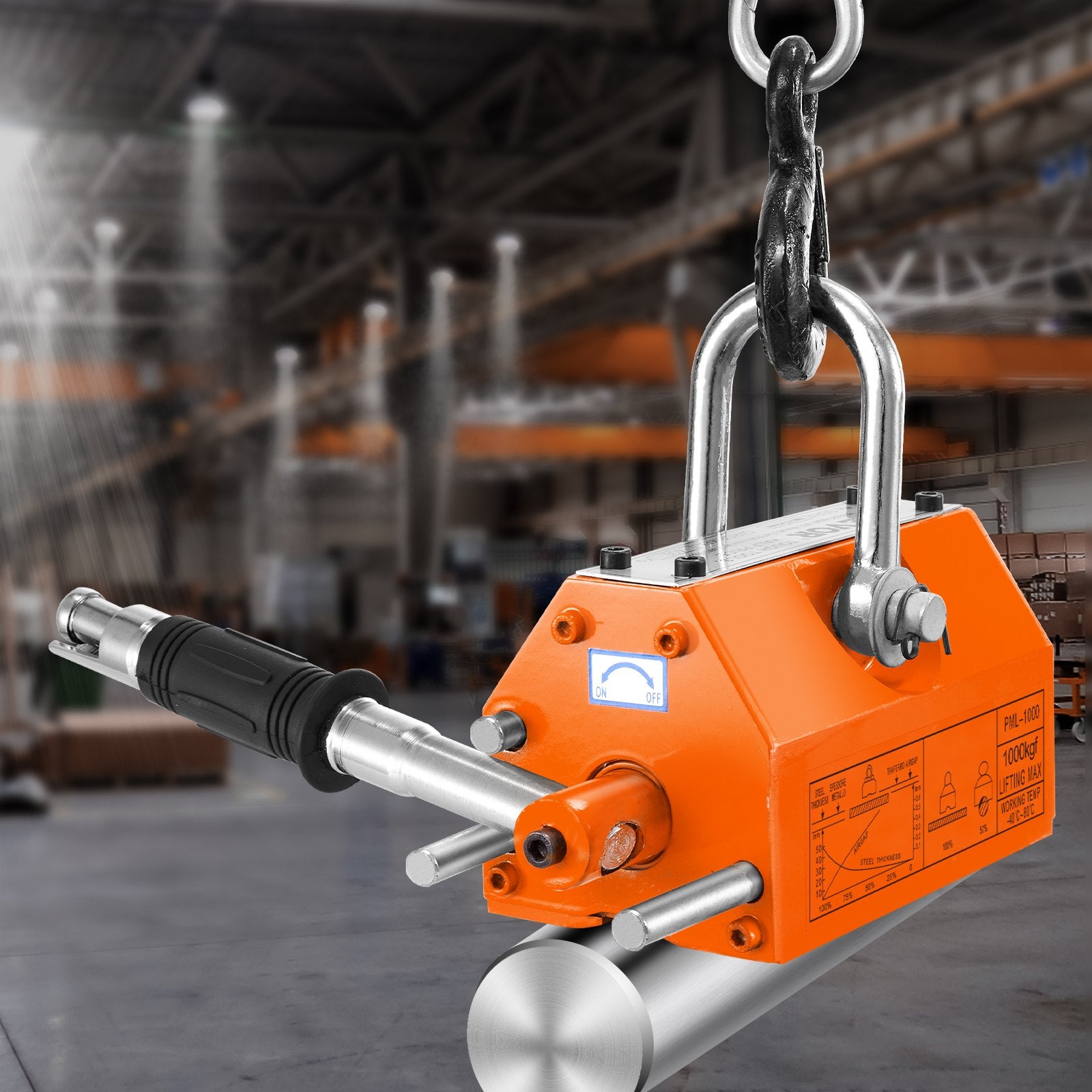 Magnetic Lifter, 1000kg Pulling Capacity, 2.5 Safety Factor, Neodymium & Steel, Lifting Magnet with Release, Permanent Lift Magnets, Heavy Duty Magnet for Hoist, Shop Crane, Block, Board - Image 8