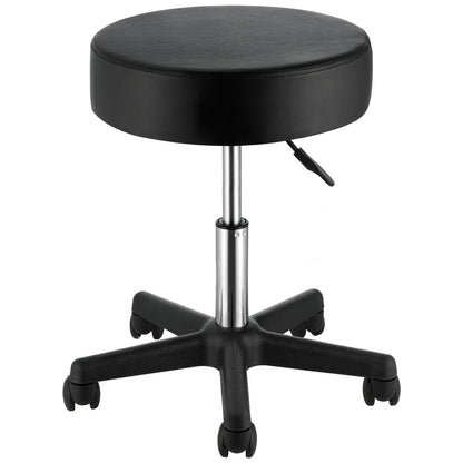 Rolling Stools with Wheels, 400 LBS Weight Capacity Adjustable Height Stool with Ultra-Thick Seat Cushion, Swivel Stools Chair for Salon, Bar, Home, Office, Tatoo, Medical, Massage, Black