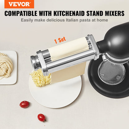 Pasta Attachment for KitchenAid Stand Mixer, Stainless Steel Pasta Sheet Roller Attachment, Pasta Maker Machine Accessory with 8 Adjustable Thickness Knob, KitchenAid Pasta Attachment by VEVOR - Image 2