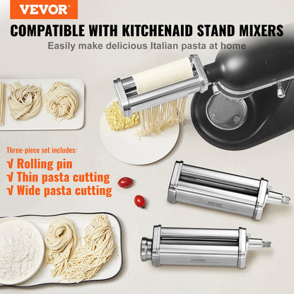3Pcs Pasta Attachment for KitchenAid Stand Mixer Pasta Roller Cutter Set - Image 2