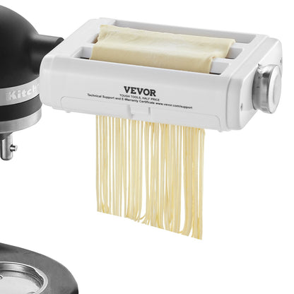 Pasta Attachment for KitchenAid Stand Mixer, 3-IN-1 Stainless Steel Pasta Roller Cutter Set Including Pasta Sheet Roller, Spaghetti and Fettuccine Cutter, 8 Adjustable Thickness Knob Pasta Maker