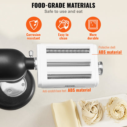 Pasta Attachment for KitchenAid Stand Mixer, 3-IN-1 Stainless Steel Pasta Roller Cutter Set Including Pasta Sheet Roller, Spaghetti and Fettuccine Cutter, 8 Adjustable Thickness Knob Pasta Maker - Image 5