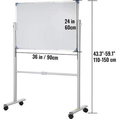 Mobile Dry Erase Board Magnetic Whiteboard w/ Stand 60 x 90cm Double Sided - Image 8