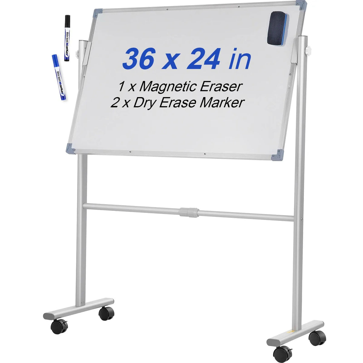 Mobile Dry Erase Board Magnetic Whiteboard w/ Stand 60 x 90cm Double Sided - Image 9