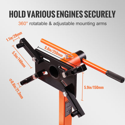 Engine Stand 750LBS Motor Hoist Dolly 360 Degree Adjustable Mounting Head - Image 3