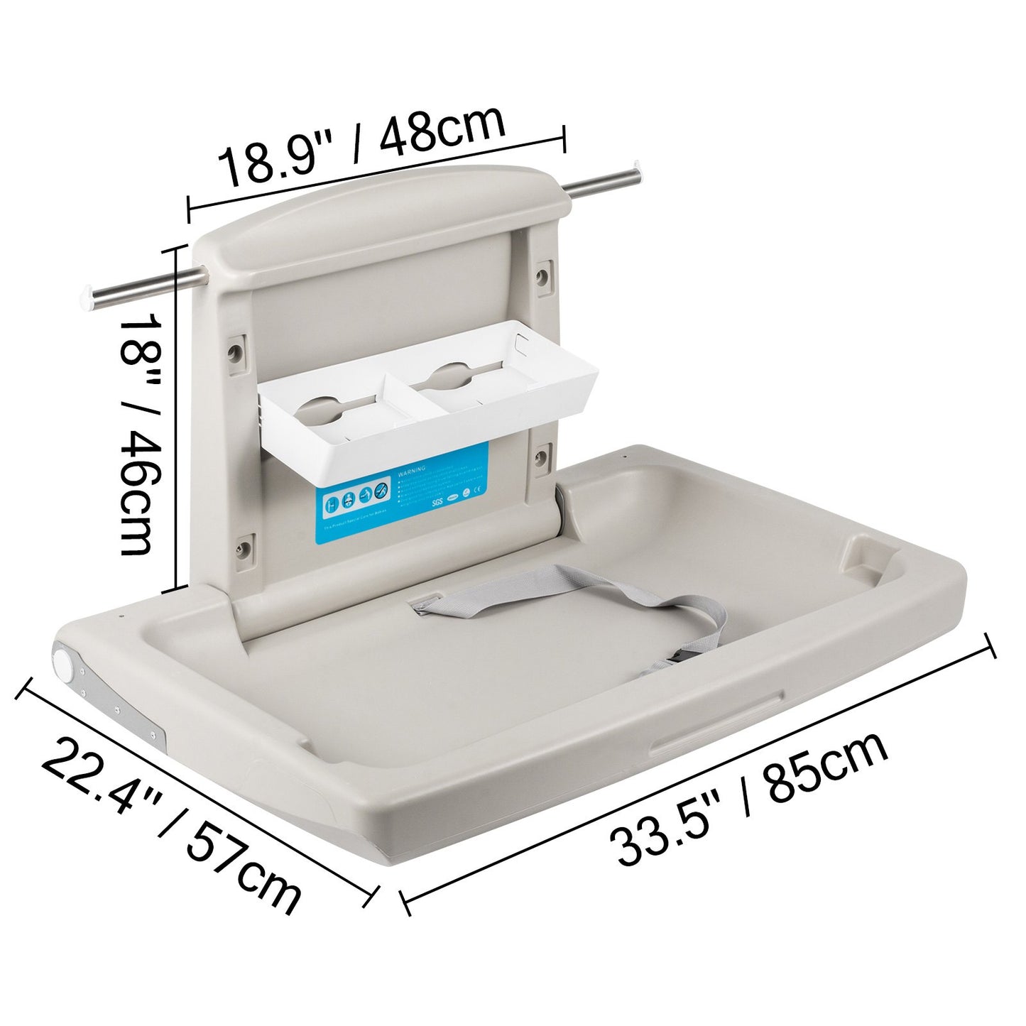 Horizontal Baby Changing Table Wall-mounted Baby Diaper Changing Station Vertical Fold Down Baby Changing Table - Image 8
