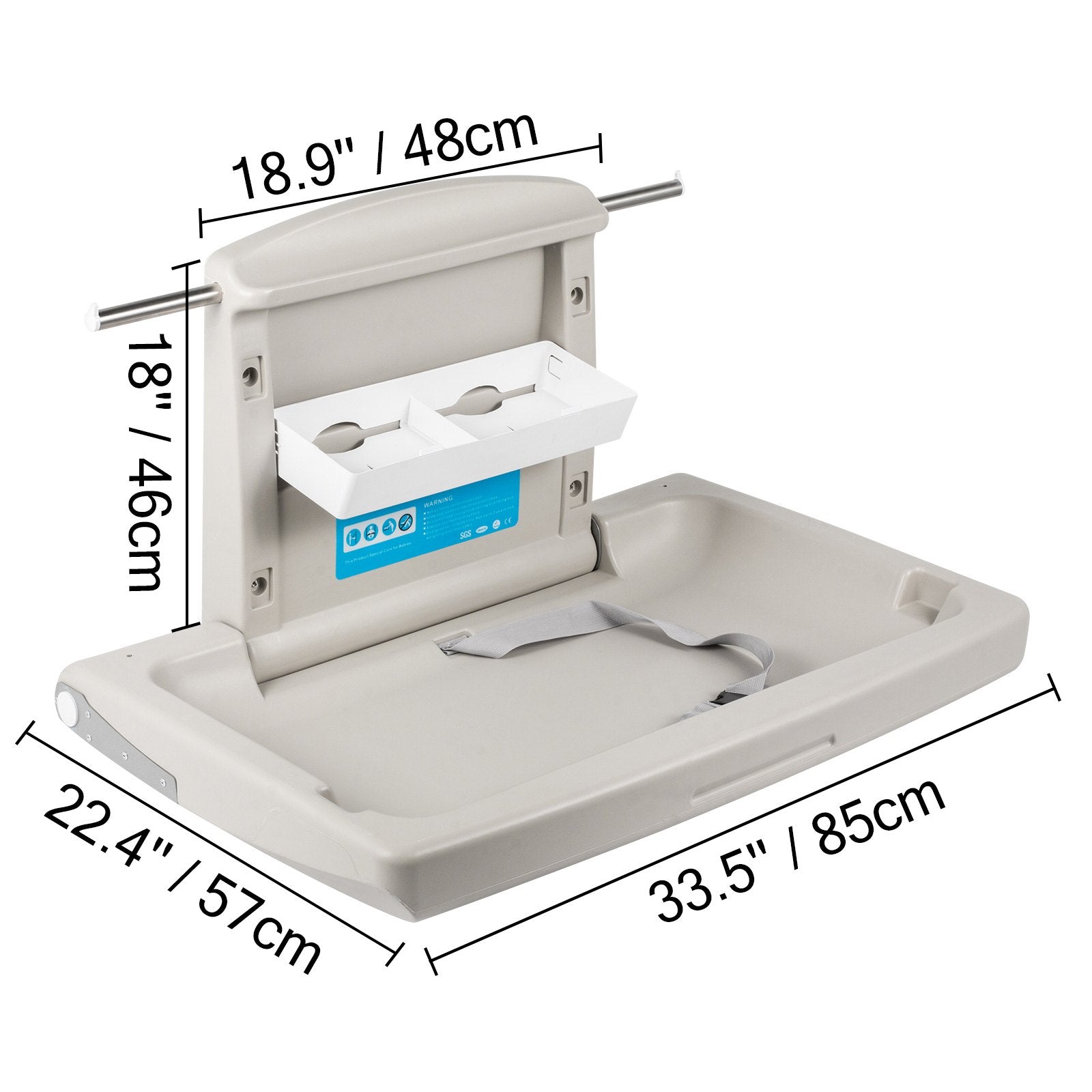 Horizontal Baby Changing Table Wall-mounted Baby Diaper Changing Station Vertical Fold Down Baby Changing Table - Image 8