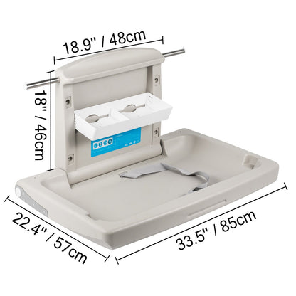 Horizontal Baby Changing Table Wall-mounted Baby Diaper Changing Station Vertical Fold Down Baby Changing Table - Image 8