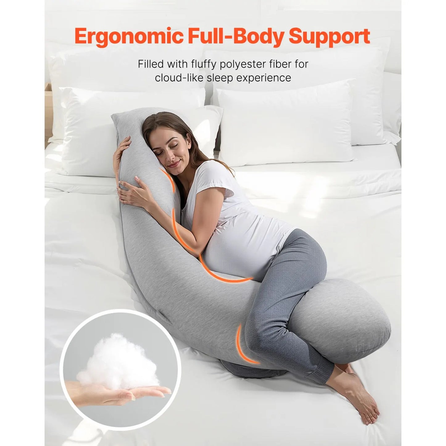 Pregnancy Pillows L-Shaped Pregnant Maternity Pillow Soft & Breathable - Image 3