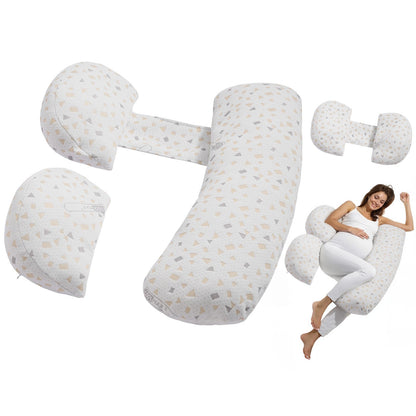 Pregnancy Pillows, Adjustable Maternity Pillow for Pregnant Women, Soft Pregnancy Body Pillow with Removable & Washable Cover for Back Belly Hip Support, Lightweight and Portable