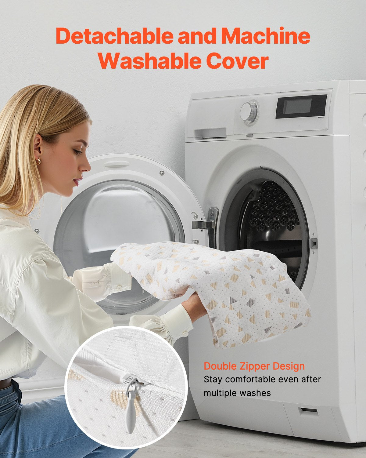 Pregnancy Pillows, Adjustable Maternity Pillow for Pregnant Women, Soft Pregnancy Body Pillow with Removable & Washable Cover for Back Belly Hip Support, Lightweight and Portable - Image 5
