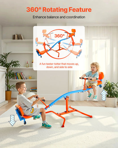 Kids Seesaw 136 kg Capacity 360 Degrees Rotating Teeter Totter Aged 3+ - Image 3