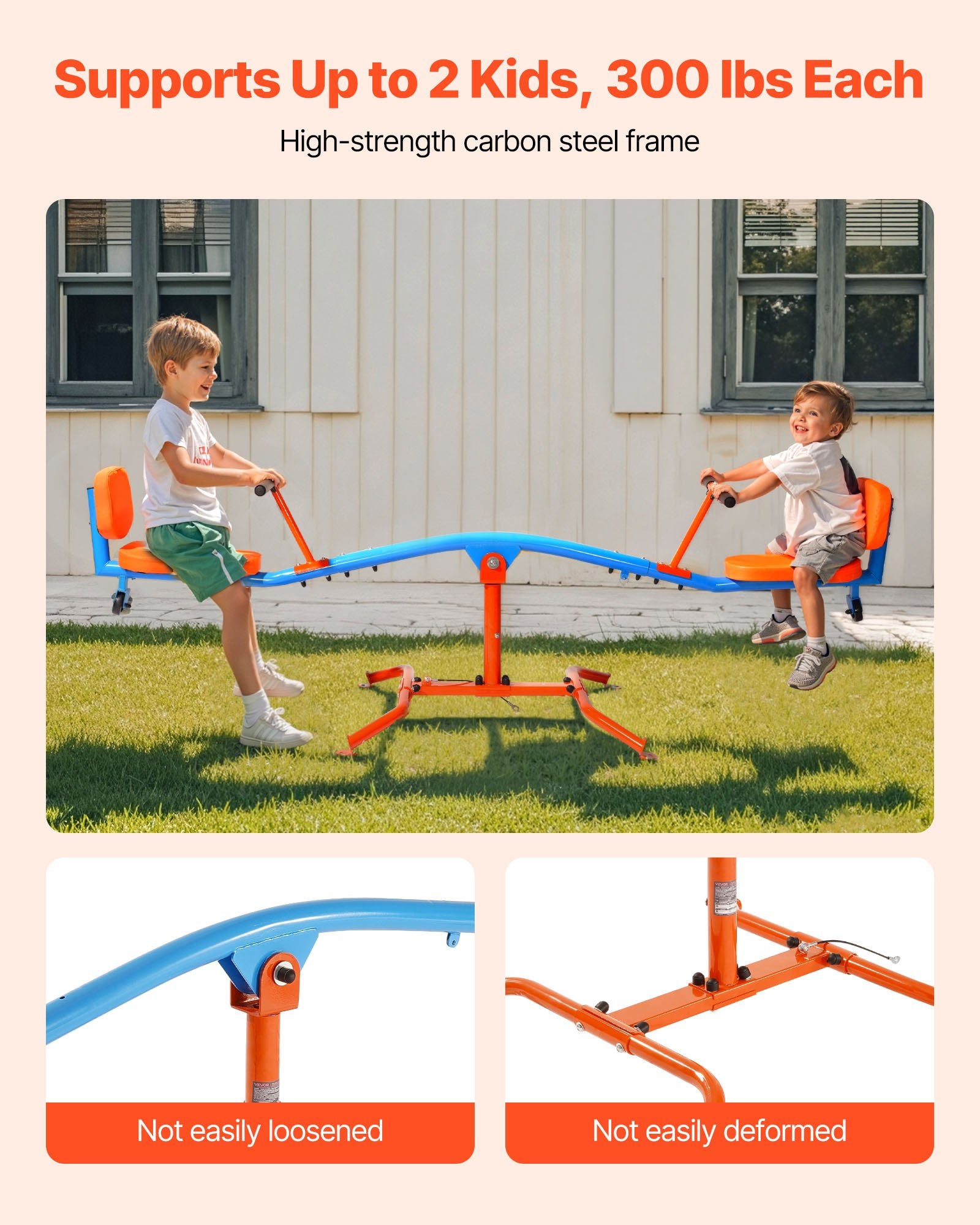 Kids Seesaw 136 kg Capacity 360 Degrees Rotating Teeter Totter Aged 3+ - Image 4