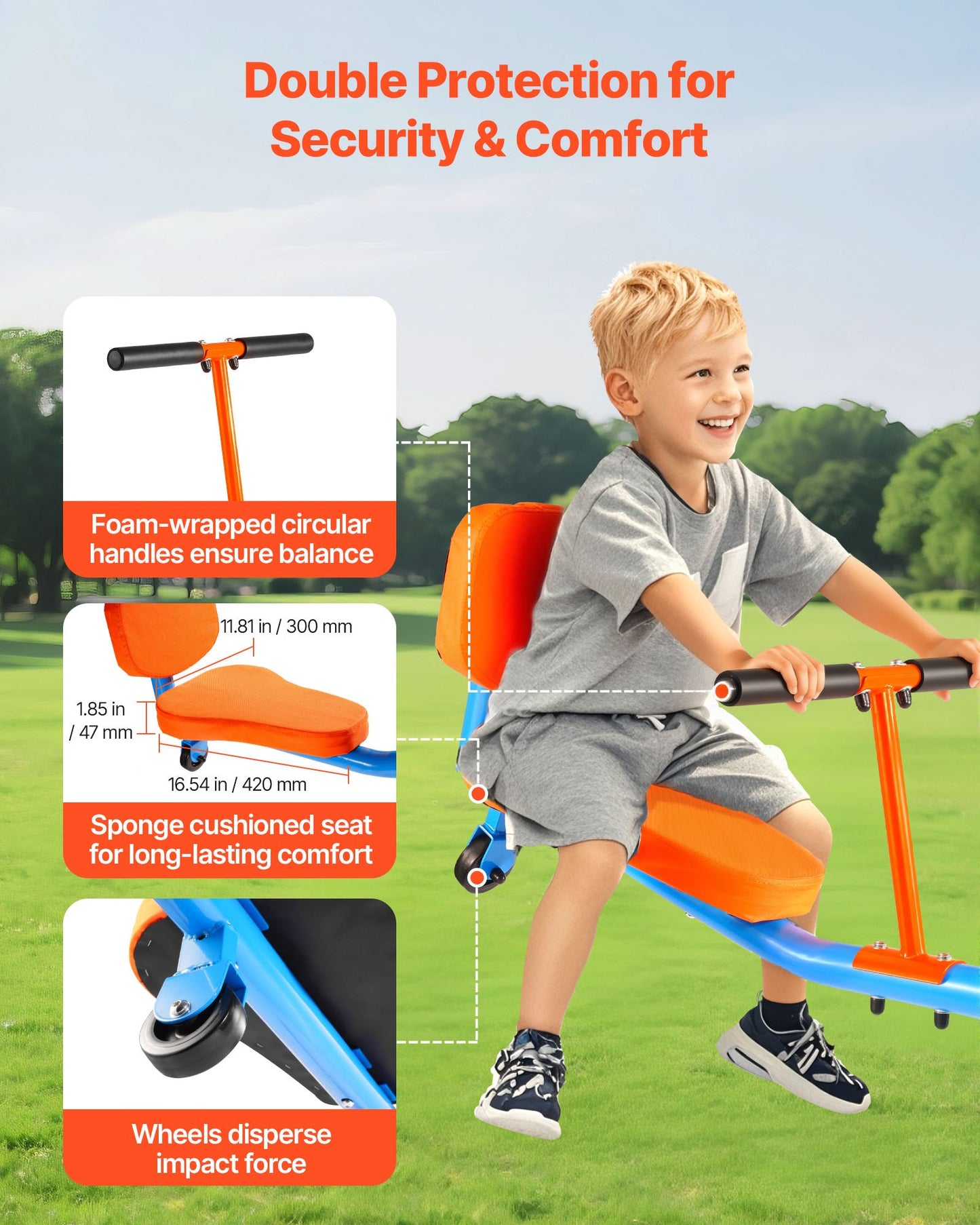 Kids Seesaw 136 kg Capacity 360 Degrees Rotating Teeter Totter Aged 3+ - Image 6