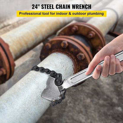 24 Inch Pipe Chain Wrench Heavy Duty 6.7 Inch Chain Wrench - Image 2