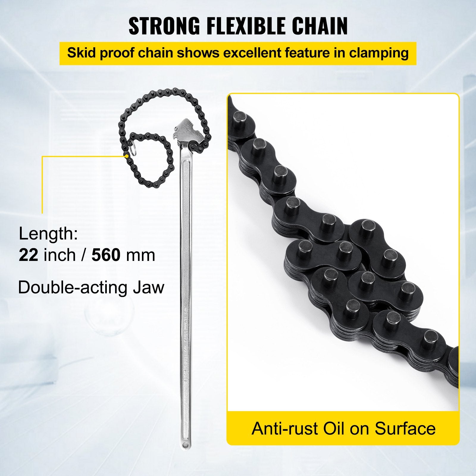 24 Inch Pipe Chain Wrench Heavy Duty 6.7 Inch Chain Wrench - Image 4