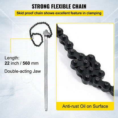 24 Inch Pipe Chain Wrench Heavy Duty 6.7 Inch Chain Wrench - Image 4